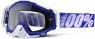 100% MASQUE MASK LUNETTES THE RACECRAFT BLEU ET BLANC ECRAN TRANSPARENT