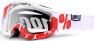 100% MASQUE MASK LUNETTES THE ACCURI BLANC ET ROUGE ECRAN TRANSPARENT