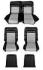 FORD MUSTANG 1965 COUPE SET COMPLET DE HOUSSE DE SIEGE AVANT + ARRIERE NOIR ET BLANC Full set pony upholstery black white SCOTT DRAKE 65CP-P-FULL-B-W