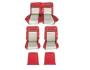 FORD MUSTANG 1965-1966 CABRIOLET CONVERTIBLE DELUXE COUVRE SIEGE PONY ROUGE et BLANC Pony Upholstery Bright Red/White SCOTT DRAKE 65CV-P-FULL-R-W