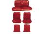 FORD MUSTANG 1964-1966 CABRIOLET CONVERTIBLE SET COMPLET DE HOUSSE COUVRE SIEGE STANDARD ROUGE VIF Full Set Upholstery Standard Bright red SCOTT DRAKE 65CV-S-FULL-BR