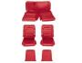 FORD MUSTANG 1965-1966 FASTBACK DELUXE COUVRE SIEGE PONY ROUGE VIF Pony Upholstery Bright Red SCOTT DRAKE 65FB-P-FULL-BR