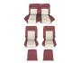 FORD MUSTANG 1966 CABRIOLET DELUXE COUVRE SIEGE PONY ROUGE FONCE METALIQUE ET BLANC Pony Upholstery Dark Red white SCOTT DRAKE 66CV-P-FULL-R/W