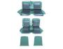 FORD MUSTANG 1967 CABRIOLET CONVERTIBLE SET COMPLET DE COUVRE SIEGE BANC BLEU TURQUOISE AVEC BANQUETTE AVANT + ARRIERE Bench Seat Full Upholstery Aqua SCOTT DRAKE 67CV-B-FULL-AQ