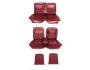 FORD MUSTANG 1967 CABRIOLET CONVERTIBLE SET COMPLET DE COUVRE SIEGE BANC ROUGE FONCE  AVEC BANQUETTE AVANT + ARRIERE Bench Seat Full Upholstery Dark Red SCOTT DRAKE 67CV-B-FULL-DR