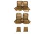 FORD MUSTANG 1967 CABRIOLET CONVERTIBLE SET COMPLET DE COUVRE SIEGE BANC MARRON CAMEL AVEC BANQUETTE AVANT + ARRIERE Bench Seat Full Upholstery Saddle SCOTT DRAKE 67CV-B-FULL-SA