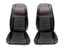 FORD MUSTANG 1969 FASTBACK MACH 1 COUVRE SIEGE RAYE AVANT NOIR RAYE ROUGE Mach 1 Front Seat Upholstery Black Red Stripe SCOTT DRAKE 69-M-BUCK-BK-RD