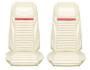 FORD MUSTANG 1969 FASTBACK MACH 1 COUVRE SIEGE RAYE AVANT BLANC RAYE ROUGE Mach 1 Front Seat Upholstery Dark White red Stripe SCOTT DRAKE 69-M-BUCK-WT/RD
