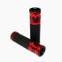 POIGNEES CAOUTCHOU NOIR ALU ROUGE 22/25mm