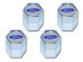 FORD MUSTANG 1964-1973 KIT BOUCHONS DE VALVES OVALE LOGO FORD BLEU Blue oval logo valve cap SCOTT DRAKE ACC-5033260