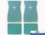 FORD MUSTANG 1964-1973 SET DE TAPIS DE SOL BLEU TURQUOISE Embroidered Carpet Floor Mats Set Aqua SCOTT DRAKE ACC-FM-EMB-AQ