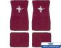 FORD MUSTANG 1964-1973 SET DE TAPIS DE SOL BRODES ROUGE BORDEAUX Embroidered Carpet Floor Mats Set Maroon SCOTT DRAKE ACC-FM-EMB-MR