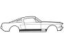 FORD MUSTANG 1967 GT TOUS MODELES COUPE CABRIOLET FASTBACK KIT DE BANDES ROUGE COTE GAUCHE ET DROIT Stripe Kit Red SCOTT DRAKE C7ZZ-6520000-C