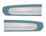 FORD MUSTANG 1967 PAIRE DE PANNEAUX DE PORTE BLEU AQUA BLANC Door panels aqua white SCOTT DRAKE C7ZZ65239423A/W