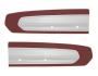 FORD MUSTANG 1967 PAIRE DE PANNEAUX DE PORTE ROUGE FONCE et BLANC Door panels dark red white SCOTT DRAKE C7ZZ65239423R-W