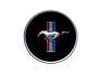 FORD MUSTANG 1968-1973 EMBLEME DE KLAXON CENTRE DE VOLANT TRI BARRE AVEC MUSTANG CLASSIC CHEVAL AU GALOP Horn Panel Emblem with Classic Mustang Tri-Bar Logo SCOTT DRAKE C8ZZ-3649-AR
