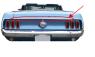 FORD MUSTANG 1969-1970 COUPE ET CABRIOLET BAGUETTE CHROME ARRIERE SUPERIEUR COFFRE + FIXATIONS Trunk Molding SCOTT DRAKE C9ZZ-6542512-A