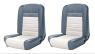 FORD MUSTANG 1965-1966 DELUXE COUVRE SIEGE AVANT PONY BLEU BLANC TMI Deluxe Pony Seat Upholstery 43-70105-2287-2290 LA PAIRE