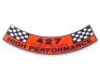 FORD MUSTANG 1968 427 4V HI-PO AUTOCOLLANT MOTEUR DE FILTRE A AIR Air cleaner decal SCOTT DRAKE DF-324