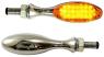 PAIRE DE CLIGNOTANTS LED MICRO OVAL CHROME*