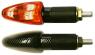 PAIRE DE CLIGNOTANTS MINI SPEAR EFFET CARBONE/ORANGE LONG INDULSPECBN