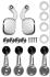FORD MUSTANG 1968 COUPE ET CABRIOLET KIT DE POIGNEES INTERIEURES COUPE ET CABRIOLET AVEC BOUTONS NOIRS Coupe convertible handles set with black knob SCOTT DRAKE KIT-DH-8-BK