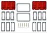 FORD MUSTANG 1967 KIT DE FEUX ARRIRE COMPLET LICENCE FORD Concours Tail Lamp Bezel and lens Master kit SCOTT DRAKE KIT-ELC-5-DLX