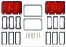 FORD MUSTANG 1968 KIT FEUX ARRIERE EXTERIEUR COMPLET CHROME SOUS LICENCE FORD Concours Tail Lamp Bezel and lens Master kit SCOTT DRAKE KIT-ELC-6-DLX