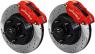 FORD MUSTANG 1965-1969 V8 CONVERSION DE TAMBOURS A KIT FREINS A DISQUES AVANT COMPLET RAINURE PERCE ETRIER ROUGE (jante 14x6 minimum) BOITE AUTOMATIQUE OU MANUELLE disc brake conversion kit V8 Front WILWOOD 140-13476-DR