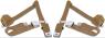 FORD MUSTANG 1964-1973 COUPE ET FASTBACK PAIRE DE CEINTURES DE SECURITE 3 points PARCHEMIN seat belt parchment SCOTT DRAKE SB-3P-PR
