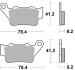 SBS PLAQUETTES ARRIERE 2814 675HF CERAMIC ROYAL ENFIELD METEOR 350 2021-2024