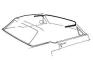 FORD MUSTANG 1964-1968 CABRIOLET JOINTS D ETANCHEITE DEVANT HAUT JUSQU AUX JOINTS DE PARE BRISE DE COTES Convertible Top Header To Windshield Weatherstrip SCOTT DRAKE C5ZZ-7653986-H