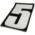 SET D`AUTOCOLLANTS STICKERS NUMRO 5 BLANC POUR COURSE MOTOCROSS 6*