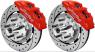 FORD MUSTANG 1965-1970 KIT ETRIERS 6 PISTONS ROUGE Forged DynaPro 6 Big Brake Front Disc Red WILWOOD 140-12947-DR JANTE MINI 17