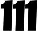 MOOSE RACING AUTOCOLLANT STICKERS NUMRO UN EN NOIR 11cm