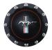 FORD MUSTANG 1964-1973 BOUCHON DE RESERVOIR TRAPPE A ESSENCE ALUMINIUM TAILLE MASSE NOIR CHEVAL Billet Fuel Cap Black Horse Emblem SCOTT DRAKE B-9030-H-BK