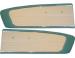FORD MUSTANG 1966 PAIRE DE PANNEAUX DE PORTE BLEU AQUA BLANC Door panels aqua white SCOTT DRAKE C6ZZ65239423A/W