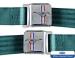 FORD MUSTANG 1964-1973 KIT PAIRE CEINTURE DE SECURITE AVEC EMBLEME MUSTANG BLEU TURQUOISE Seat belt set with mustang emblem aqua pair SCOTT DRAKE SB-AQ-H