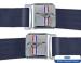 FORD MUSTANG 1964-1973 KIT PAIRE CEINTURE DE SECURITE AVEC EMBLEME MUSTANG BLEU FONCE Seat belt set with mustang emblem dark blue pair SCOTT DRAKE SB-DB-H